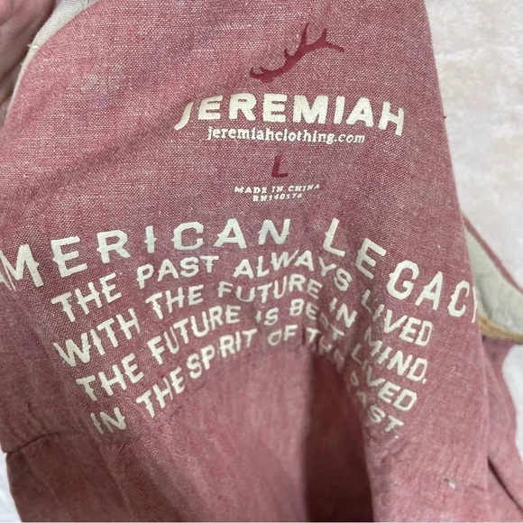 Jeremiah clothing casual button up short sleeve linen blend shirt men’s large - Picture 7 of 7